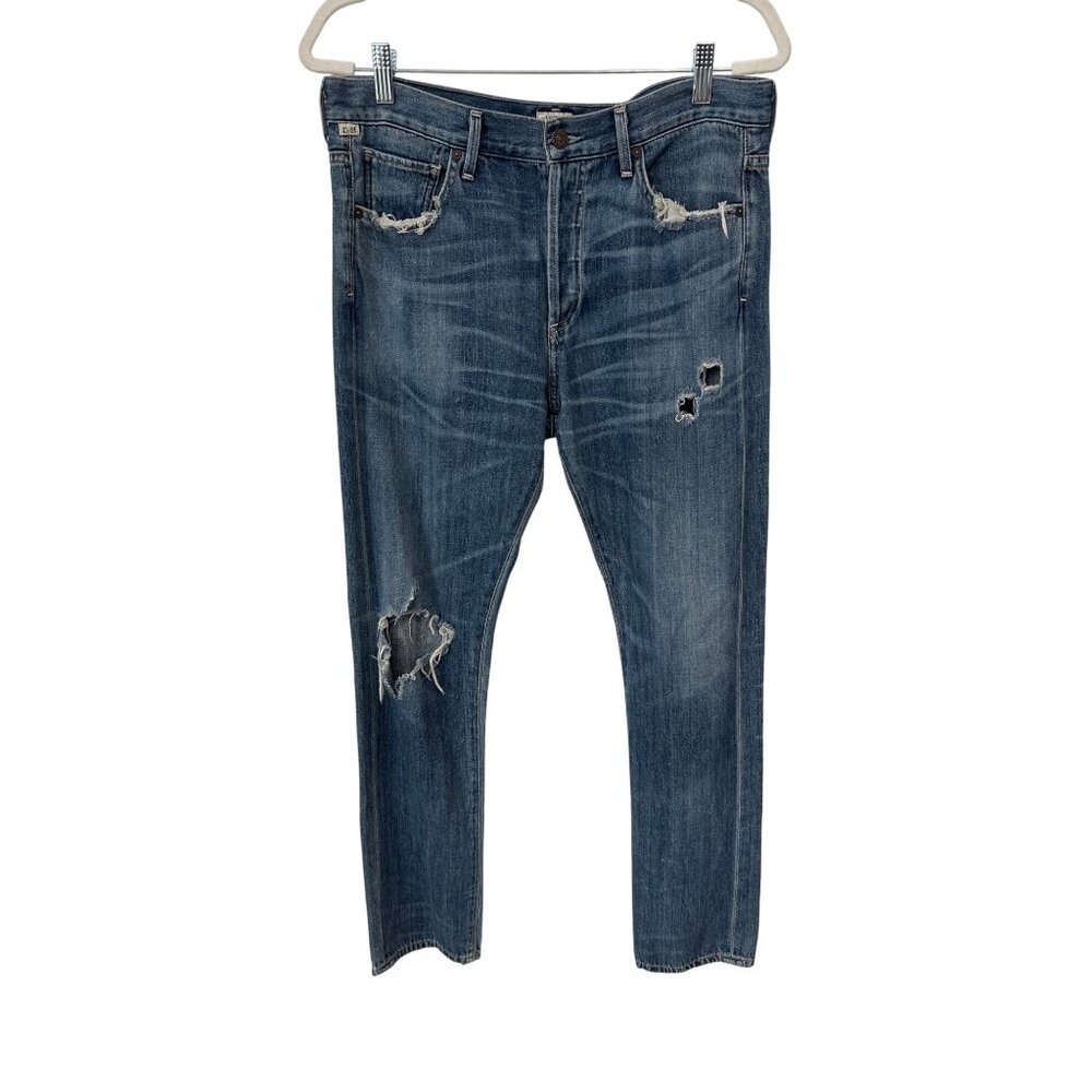 Citizens Of Humanity Corey Slouchy Slim Jeans Size 27 Distressed Blue Premium De